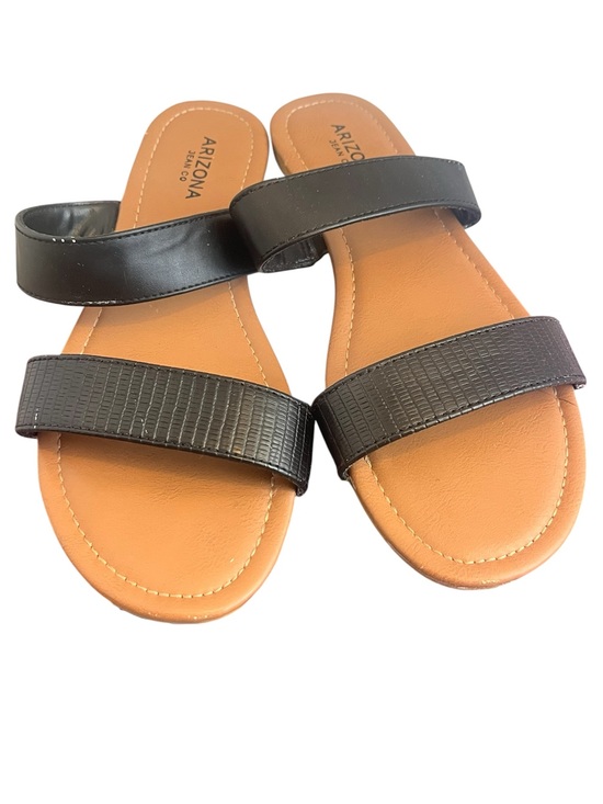 Arizona Jean Company Shoes - Arizona Jean Company Black and Tan Double Strap Slide Sandals